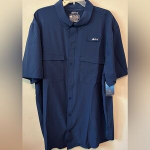 Silver Bait Mens Performance Fishing Sun Shirt  SPF 50 Short Sleeve Navy XLT NWT